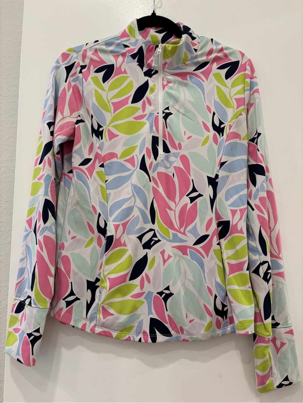 Tommy Bahama Golf UV protection Bright Print Quarter Zip Long Sleeve Pullover